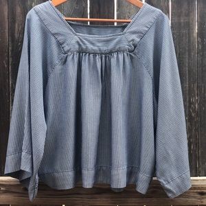 Blue and White Gap Blouse